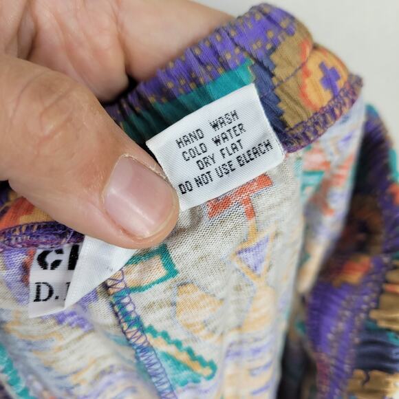 Vintage Chicos Pants Womens Large Abstract Cottagecore Grandma 100% Cotton Pant - Picture 6 of 12